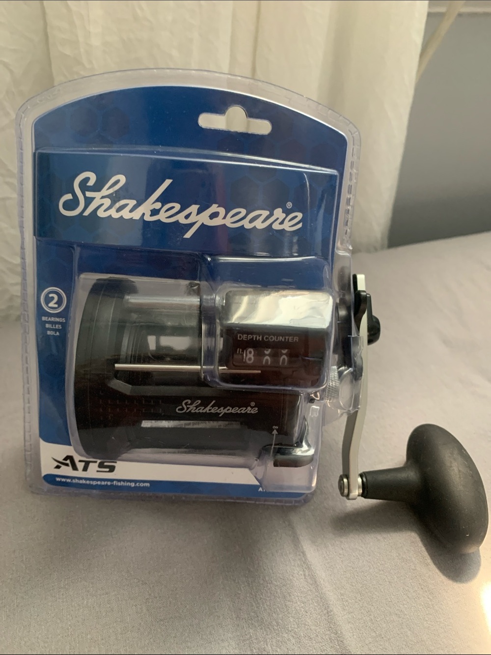 🆕- SHAKESPEARE ATS30LC Fishing Reel With Depth Counter - Black and Silver